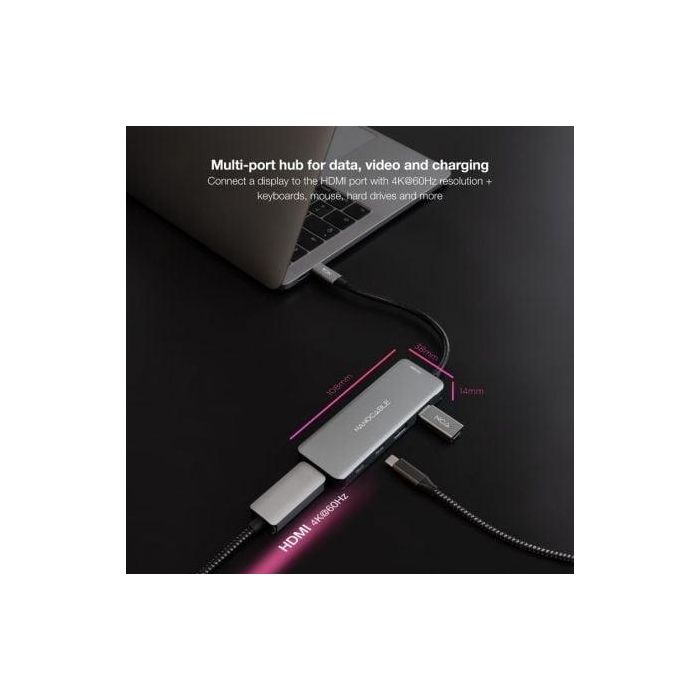 Nano Cable Docking Tipo-C 10.16.1006 con 2xUSB 3.0, 1xHDMI 4K@60Hz, 2xUSB Tipo-C 3.2 Gen1 y 1xUSB Tipo-C PD 100W 4 Nano Cable Docking Tipo-C 10.16.1006 con 2xUSB 3.0, 1xHDMI 4K@60Hz, 2xUSB Tipo-C 3.2 Gen1 y 1xUSB Tipo-C PD 100W 4