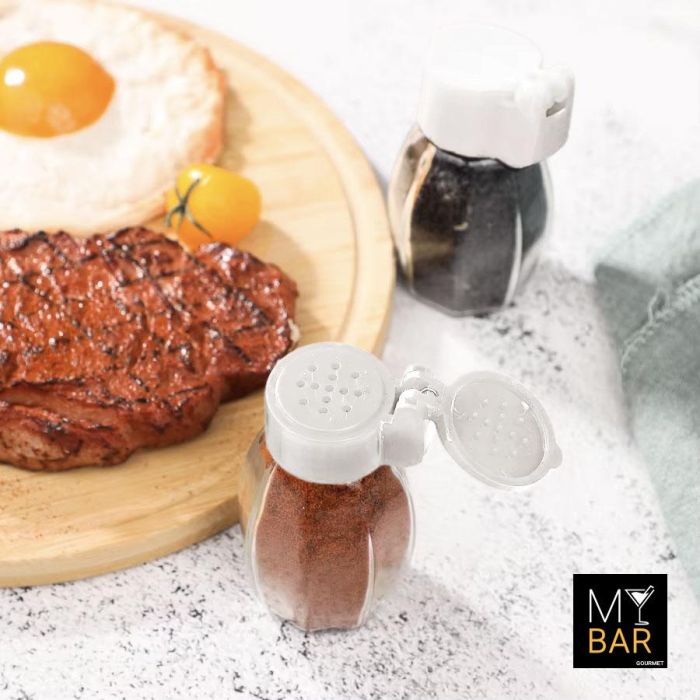 Set de 2 saleros de vidrio con tapa inatascable 37 ml - My Bar por Inde (24 Unidades) 3 Set de 2 saleros de vidrio con tapa inatascable 37 ml - My Bar por Inde (24 Unidades) 3