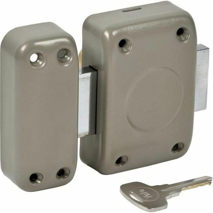 Yale YV25C-35 Bombín de seguridad para puerta 5 pines, 35mm de longitud, 23mm de diámetro, 4 llaves - Beige