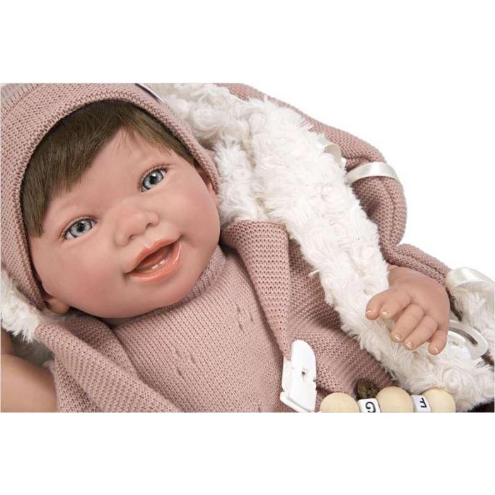 Muñeca reborn arias 45 cm gimena c/saco portabebe 15