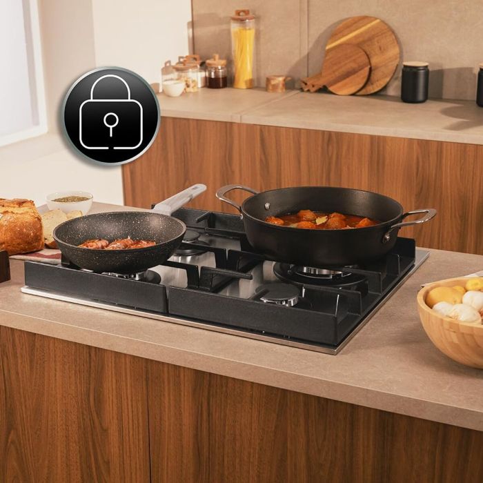 Cecotec Placa de gas 4 fuegos Bolero Squad G 4400F Inox 8000W acero inoxidable WOK 1 Cecotec Placa de gas 4 fuegos Bolero Squad G 4400F Inox 8000W acero inoxidable WOK 1