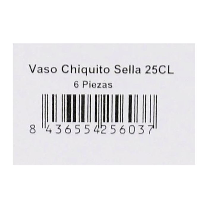 Set de 6 Vasos Chiquito Sella 250 ml Dkristal - Inde (8 Cajas) 3 Set de 6 Vasos Chiquito Sella 250 ml Dkristal - Inde (8 Cajas) 3