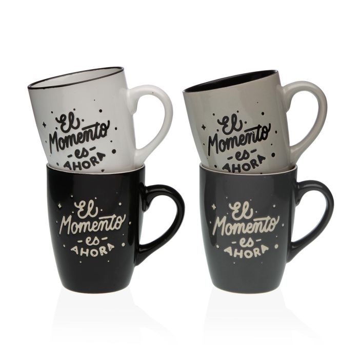 Versa Mug Surtido El Momento, Gres, 8.1x10.5x8.1 cm (4 Unidades) Versa Mug Surtido El Momento, Gres, 8.1x10.5x8.1 cm (4 Unidades)