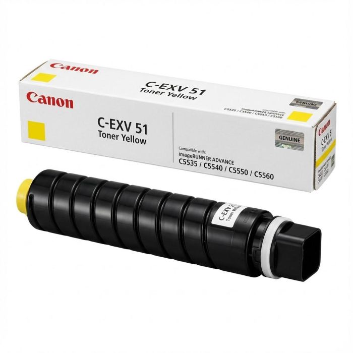 Canon Toner C-EXV51 Y 0484C002 Amarillo original para iRC5535/5535i/5540i/5550i/5560i con rendimiento de hasta 60.000 páginas