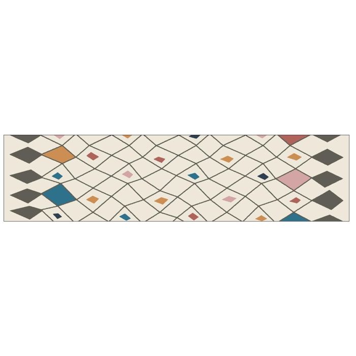 DKD Home Decor Alfombra Moderna de Poliéster Multicolor con Rombos 240x60 cm 600 gsm (2 Unidades)