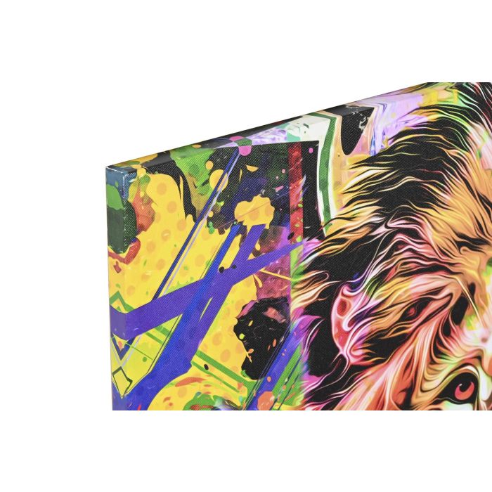 DKD Home Decor Cuadro León Tigre Multicolor Lienzo MDF 70 x 50 x 1.8 cm (2 Unidades) 1