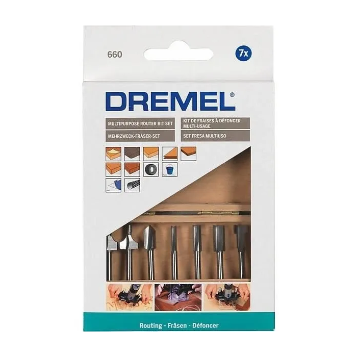 Dremel Kit de 7 Fresas para Madera y Materiales Variados 1
