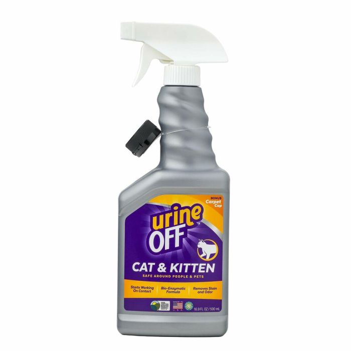 Urine Off Espray Eliminador de Manchas y Olores de Orina para Gatos y Gatitos - Ecológico, Inodoro, Previene Marcaje 500 ml 4