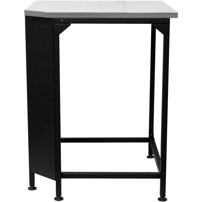 Mesa de esquina - COZZE - Encimera de acero inoxidable - Negro 1 Mesa de esquina - COZZE - Encimera de acero inoxidable - Negro 1