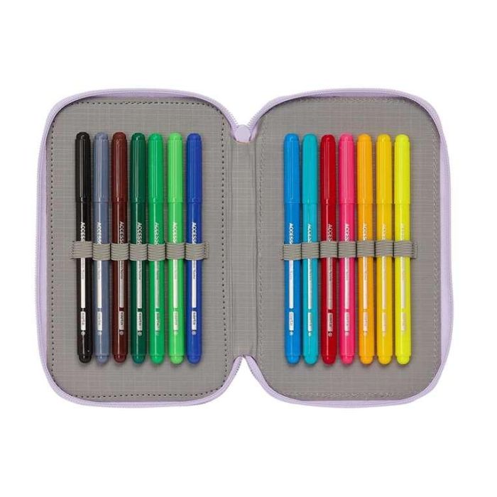 Plumier Triple Wish Lila 12.5 x 19.5 x 5.5 cm (36 Piezas) 2 Plumier Triple Wish Lila 12.5 x 19.5 x 5.5 cm (36 Piezas) 2