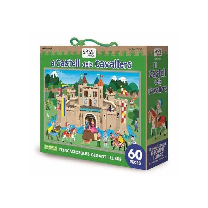 Puzle Gigante Y Libro Sassi Manolito Books El Castell Dels Cavallers - Catalan 60 Piezas (+5 Años)