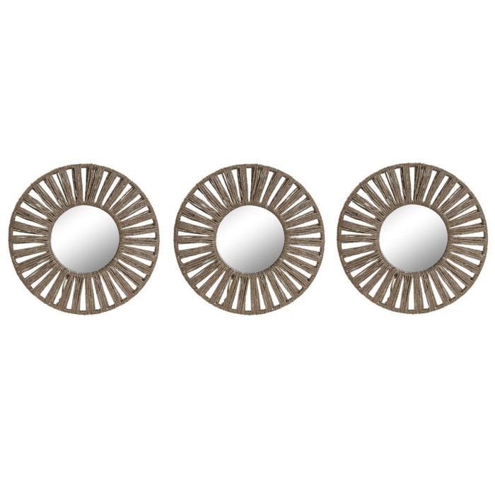 Juego de Espejos Home ESPRIT Natural Tropical 20 x 1 x 20 cm (3 Piezas) 0 Juego de Espejos Home ESPRIT Natural Tropical 20 x 1 x 20 cm (3 Piezas) 0