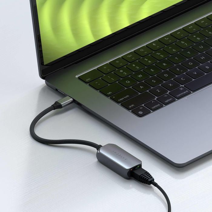 Satechi Adaptador USB-C a Ethernet 2.5 Gigabit, cable trenzado, carcasa de aluminio, plug & play 1