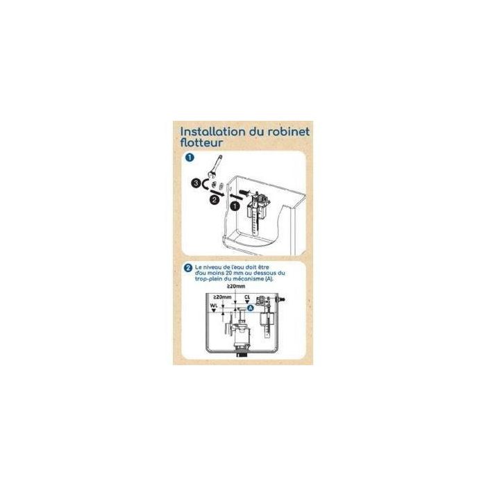 Rousseau AAAAX63332 Kit Cisterna Inodoro Extraíble – Certificado NF – Silencioso – Antisifonaje – Ajustable 2