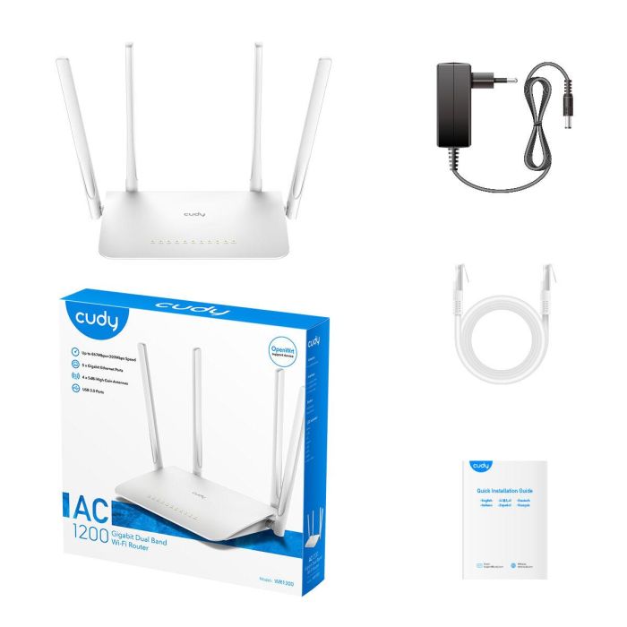 Cudy WR1300 router inalámbrico Gigabit Ethernet Doble banda (2,4 GHz / 5 GHz) Blanco 1 Cudy WR1300 router inalámbrico Gigabit Ethernet Doble banda (2,4 GHz / 5 GHz) Blanco 1