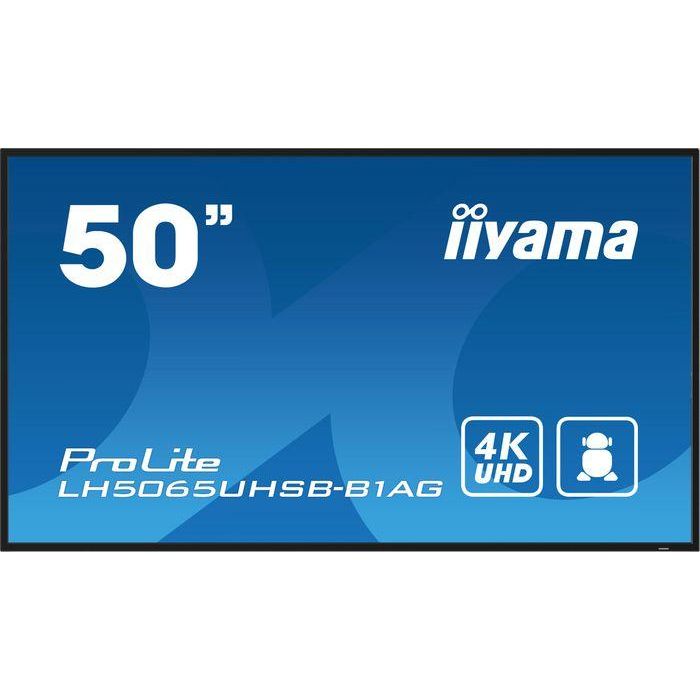 Iiyama Monitor 50" UHD VA Panel, 4K UHD, Android 11, 24/7 Operation, LH5065UHSB-B1AG 1 Iiyama Monitor 50" UHD VA Panel, 4K UHD, Android 11, 24/7 Operation, LH5065UHSB-B1AG 1