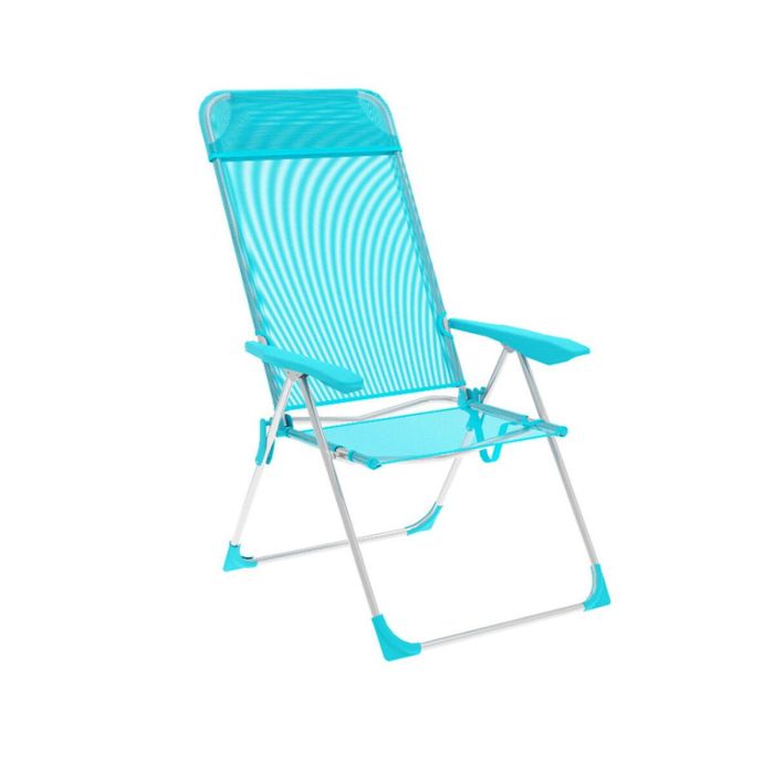 Marbueno Silla Plegable 5 Posiciones Aluminio con Cojin Aguamarina Playa y Piscina 69X58X110 cm 10311 0 Marbueno Silla Plegable 5 Posiciones Aluminio con Cojin Aguamarina Playa y Piscina 69X58X110 cm 10311 0