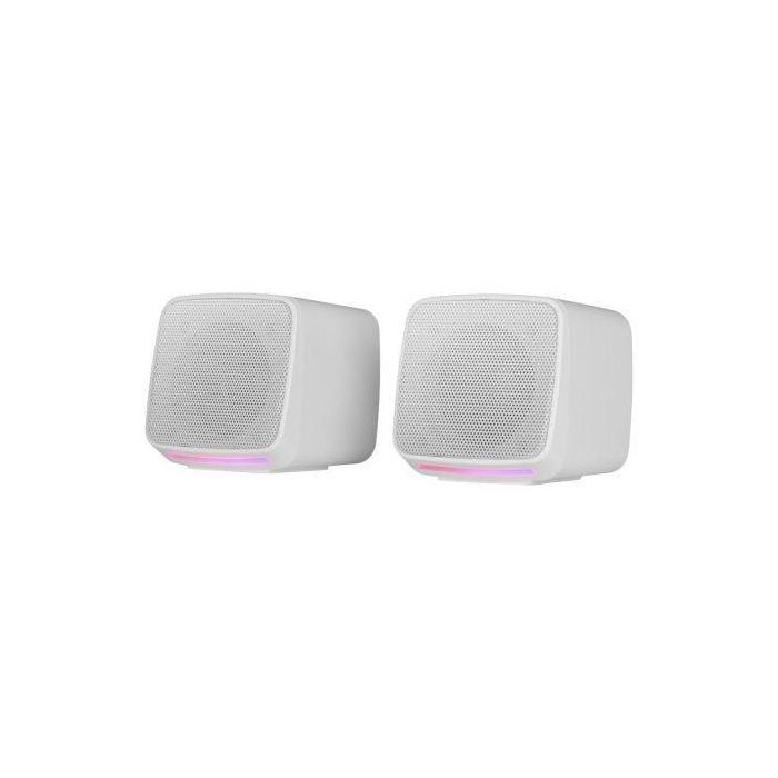 Mars Gaming MSPROW Altavoces Gaming MS-PRO 10W compactos, sonido inmersivo con RGB Flow dinámico, Jack 3.5mm y control de volumen, Blancos 2