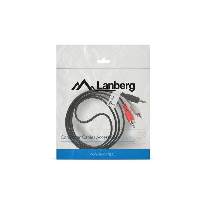 Lanberg Cable Estereo Mini Jack 3.5 mm a RCA (Chinch) 2x, 1.5 m, Negro