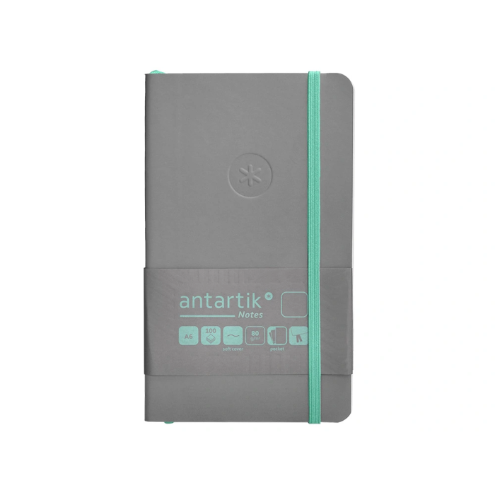 Antartik Cuaderno A6 Tapa Blanda Hojas Lisas Gris y Turquesa 100 Hojas 80gr FSC 1 Antartik Cuaderno A6 Tapa Blanda Hojas Lisas Gris y Turquesa 100 Hojas 80gr FSC 1