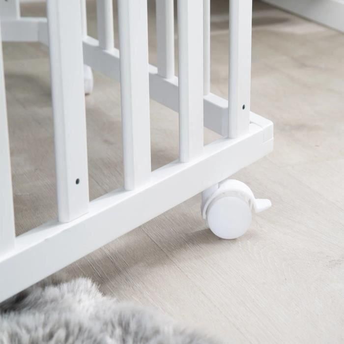 Roba AAAIG92169 Parque infantil hexagonal de madera lacada en blanco LITTLE STARS, altura regulable, funda acolchada, ruedas con freno. 3 Roba AAAIG92169 Parque infantil hexagonal de madera lacada en blanco LITTLE STARS, altura regulable, funda acolchada, ruedas con freno. 3