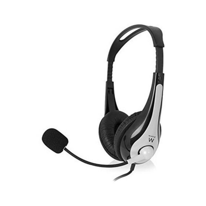 Auriculares con Micrófono Ewent EW3562 Negro Negro/Plateado 1