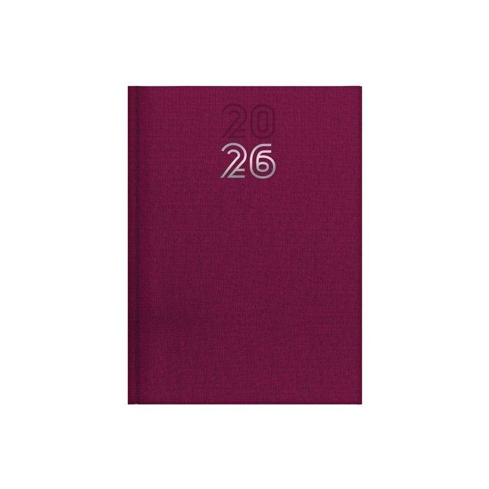 Agenda Anual (2026) Edeusto Libro Reservas Aprica Cosida Tapa Acolchada D43 195X265 D/2P Burdeos (D24)