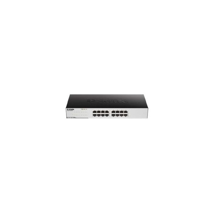 D-Link GO-SW-16G Conmutador de Red Gigabit 16 Puertos RJ-45 10/100/1000, Plug & Play, Silencioso con EEE