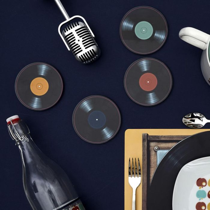 Home Deco Factory Juego de 4 Posavasos Vinil Diámetro 10 cm 6