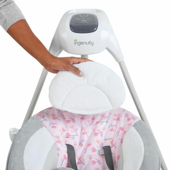 Ingenuity Columpio Bebé Toutconfort Swing Cassidy 3 Direcciones Oscilación 6 Velocidades Asiento Giratorio Móvil con Juegos Ruedas Adaptador CA 1