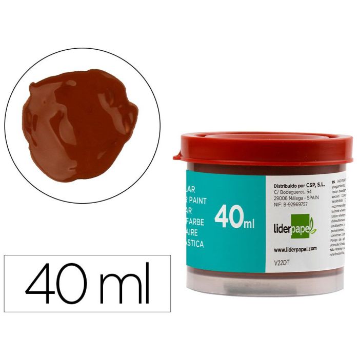 Tempera Liderpapel Escolar 40 mL Marron 5 unidades