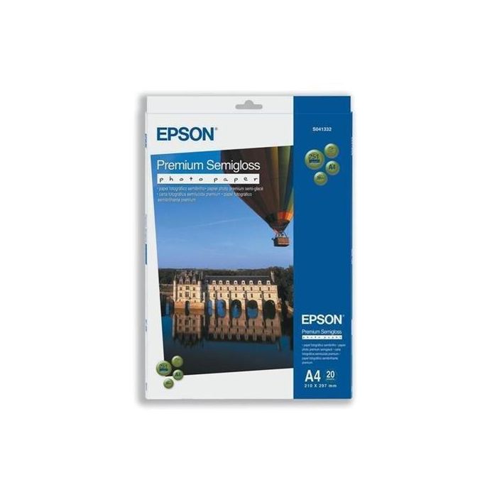 Epson Papel Fotografico Semibrillo (Premium SemiGlossy Photo) A4, 20 Hojas de 251g.