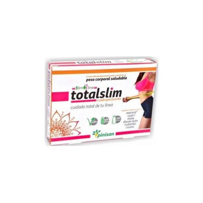 PINISAN Totalslim 30 Cap. Complemento Alimenticio con Morosil, CSAT+, Diente de León, Mate y Cromo para Control de Peso Vegano