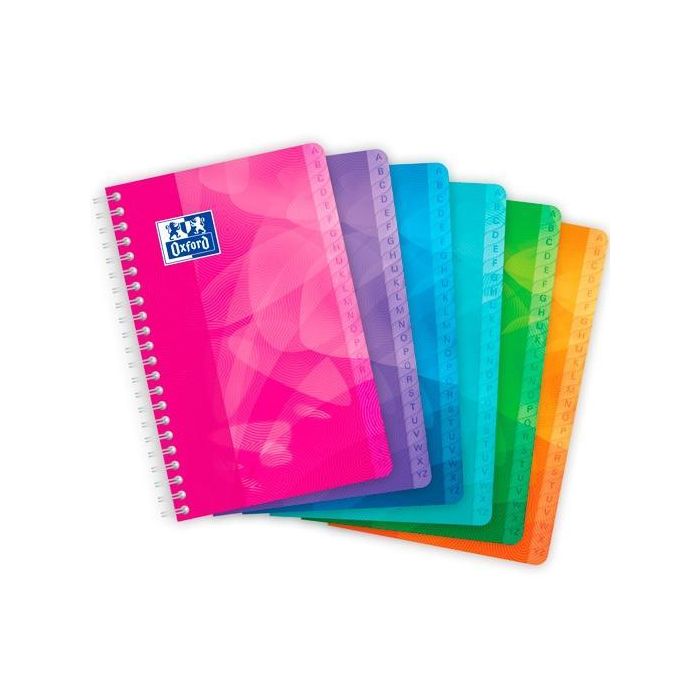 Oxford Cuaderno Índice Alfabético C-Espiral 50H 11x17 cm 90 gr 5x5 mm Tapa Plástico Lagoon C-Surtidos Oxford Cuaderno Índice Alfabético C-Espiral 50H 11x17 cm 90 gr 5x5 mm Tapa Plástico Lagoon C-Surtidos