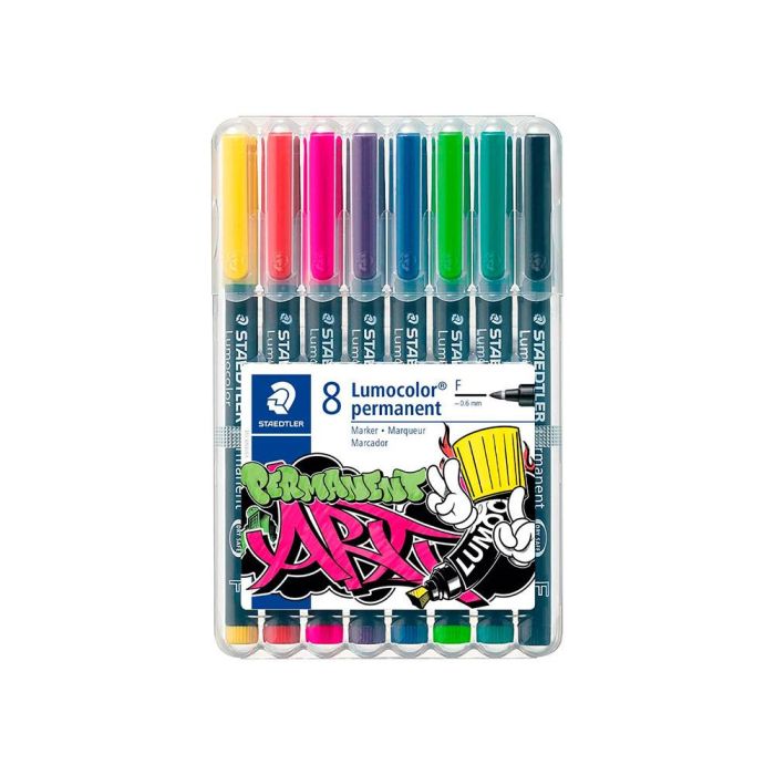 Rotulador Staedtler Lumocolor Retroproyeccion Punta De Fibra 318 Estuche De 8 Unidades Colores Surtidos 1