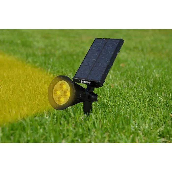 Lumi Jardin Lote 2 Focos LED Solares Puntiagudos Luz Blanca Cálida 34 cm 2