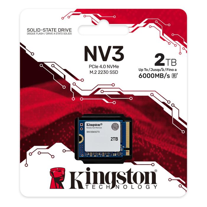Kingston NV3 SSD NVMe M.2 2230 de 2 TB para Notebook/Consola con velocidad de lectura de 6000 MB/s