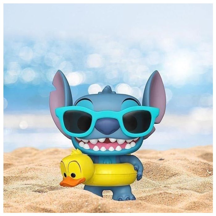 FUNKO Figura POP Disney Lilo & Stitch - Stitch with Tuber - Figura de vinilo de 9cm 1