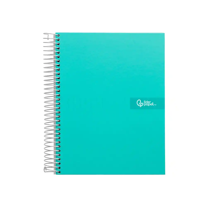 Liderpapel Cuaderno espiral A4 Crafty tapa forrada 80 hojas 90gr cuadro 4mm margen color turquesa 1