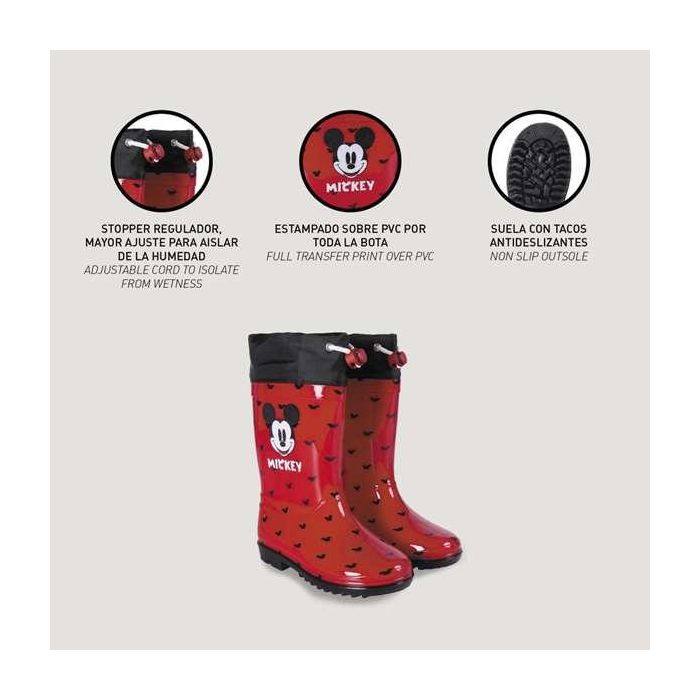 Botas de Agua Infantiles Mickey Mouse Rojo 28 3