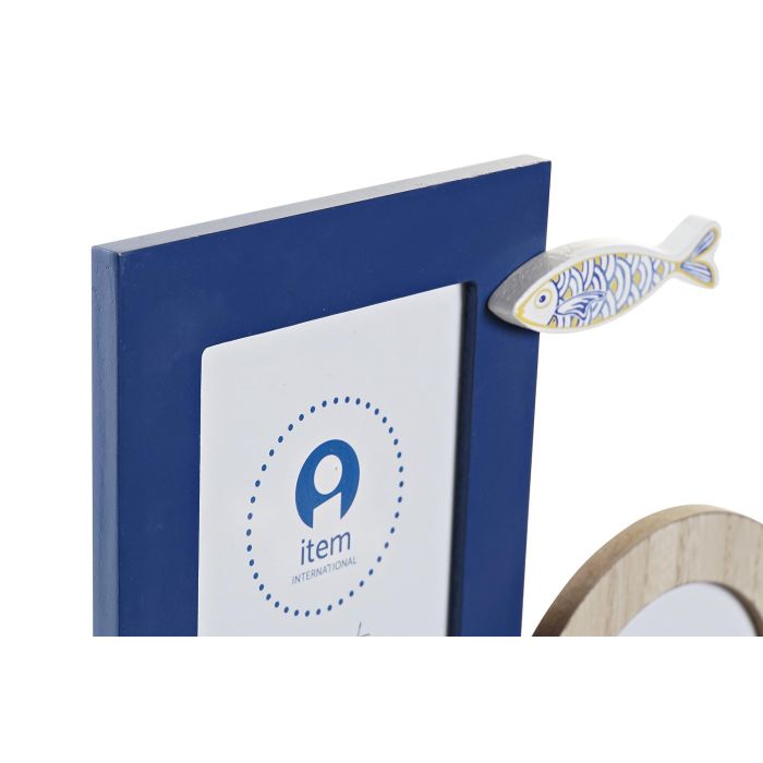 DKD Home Decor Marco Multifoto Colección Calella Mediterráneo Peces Azul Marrón MDF Cristal 6 Largo x 29 Alto x 25 Ancho cm 1