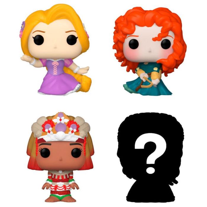 Blister 4 figuras Bitty POP Disney Princesas Rapunzel 1