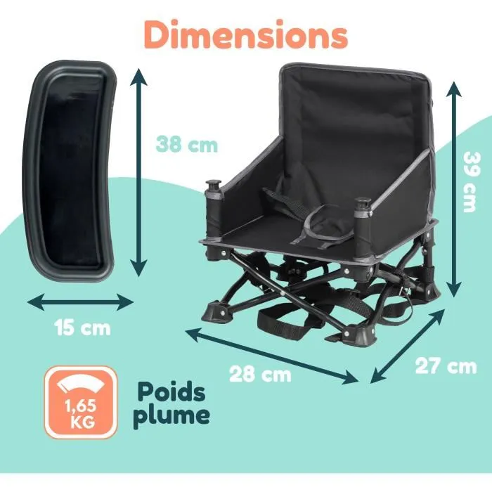Bambisol Elevador de Bebé Portátil Convertible en Silla Infantil con Bandeja Extraíble, Plegado Rápido y Compacto con Bolsa de Transporte 1 Bambisol Elevador de Bebé Portátil Convertible en Silla Infantil con Bandeja Extraíble, Plegado Rápido y Compacto con Bolsa de Transporte 1