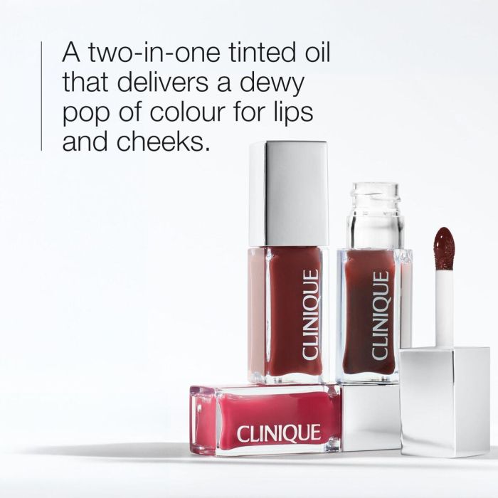 Clinique Aceite con Color Labios + Mejillas #Nude Honey 7 ml Bálsamo Nutritivo con Aceites Esenciales de Cártamo, Jojoba, Oliva
