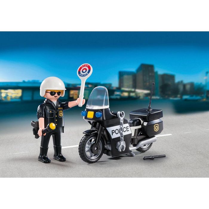 Playmobil PL5648 Maleta de Policía Motorista para Niño, 13 piezas, +4 años 1