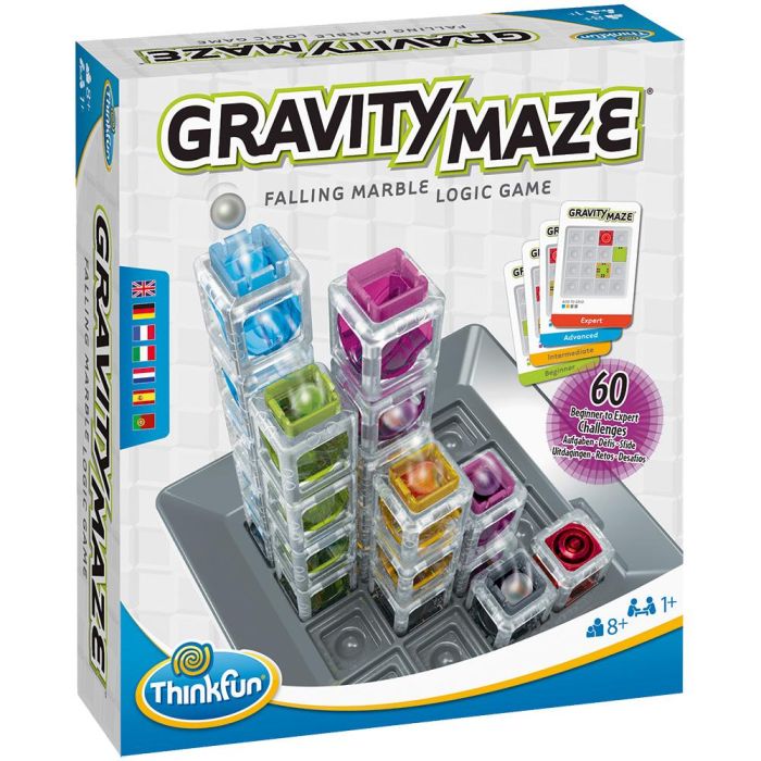 Think Fun 76433 Gravity Maze Laberinto Lógico de Gravedad: Juego de Habilidad con Torres Apilables y 60 Retos para Niños +8 años