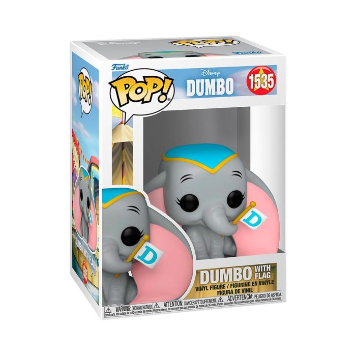 Funko 80207 Figura Pop! Disney: Dumbo con Bandera - Elefante Volador, 7.2 cm, para Coleccionistas +3 años 1