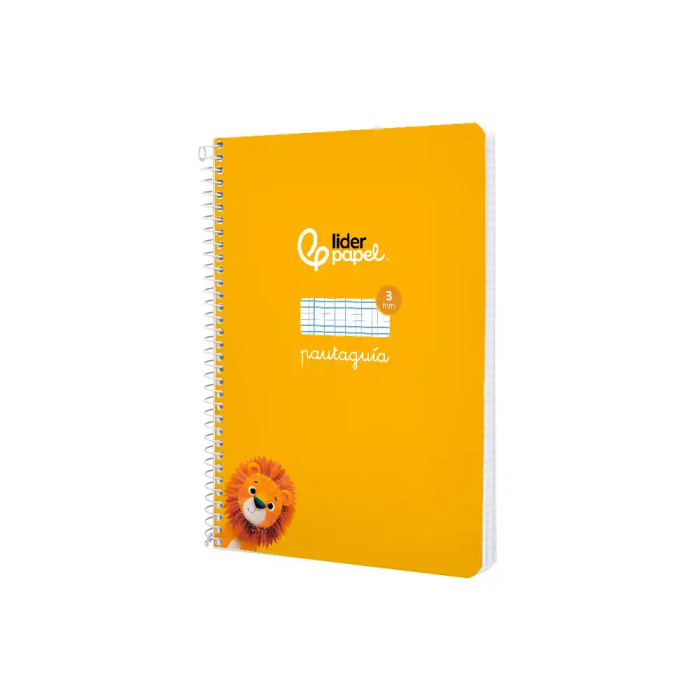 Liderpapel Cuaderno espiral Pautaguía A5 tapa blanda 40 hojas cuadro pautado 3mm color amarillo 3