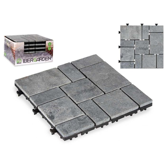 Baldosa Piedra Gris Ibergarden 30x30 cm (6 Unidades) Baldosa Piedra Gris Ibergarden 30x30 cm (6 Unidades)