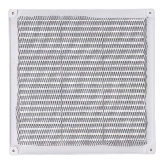 Edm Rejilla ventilación cuadrada ABS con tapones y mosquitera 250x250x7mm blanca 1 Edm Rejilla ventilación cuadrada ABS con tapones y mosquitera 250x250x7mm blanca 1